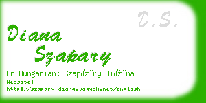 diana szapary business card